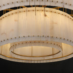 60 Inch Alabaster Two-Tier Chandelier - San Marco
