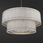 60 Inch Alabaster Two-Tier Chandelier - San Marco