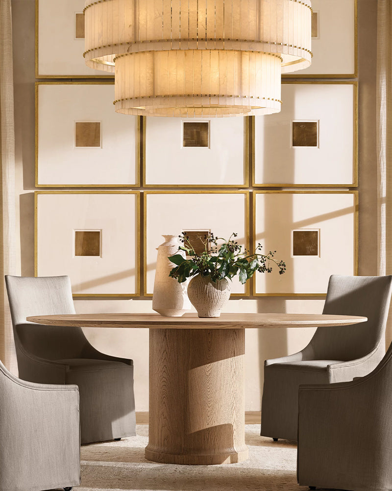 60 Inch Alabaster Two-Tier Chandelier - San Marco