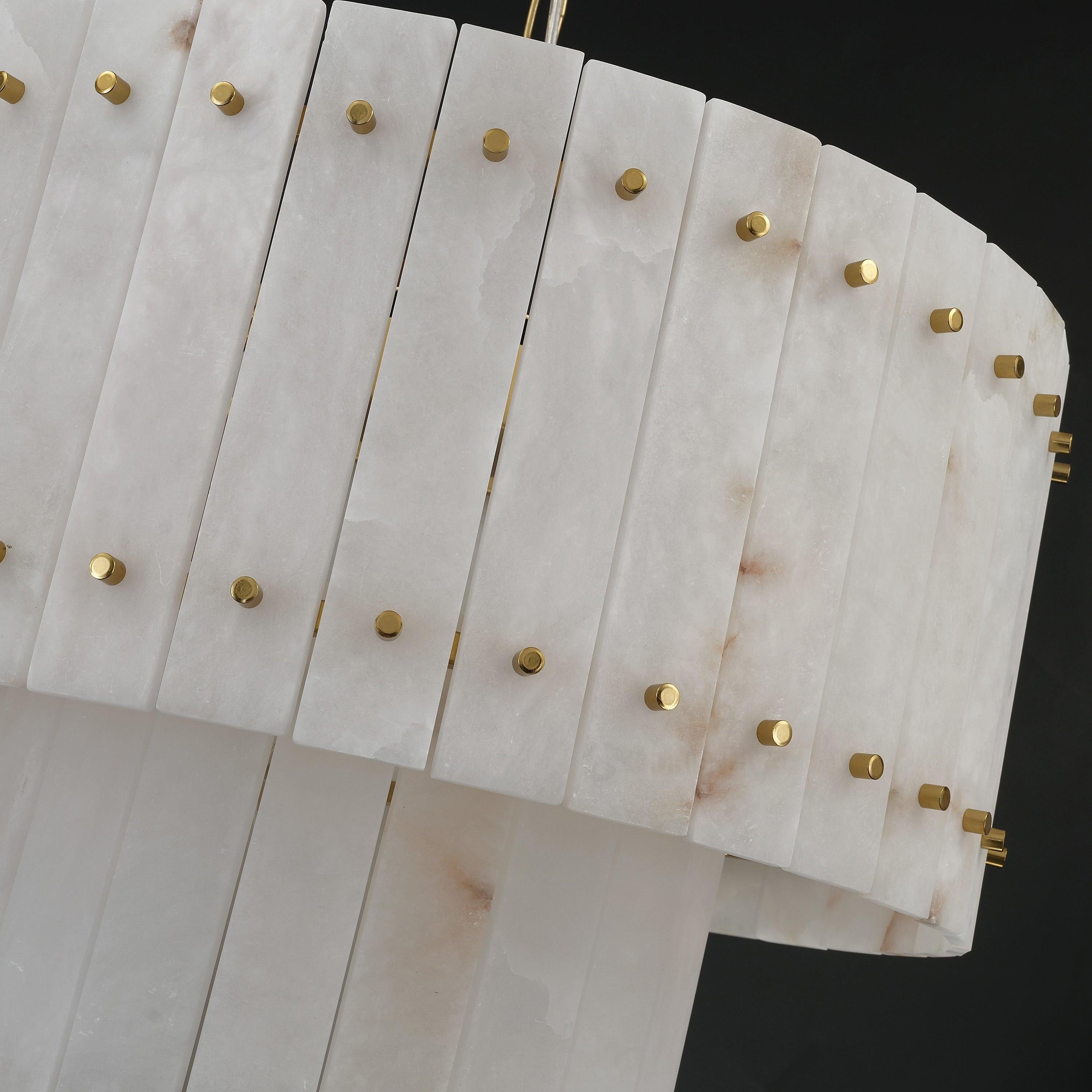 22 Inch Alabaster Two-Tier Chandelier - San Marco