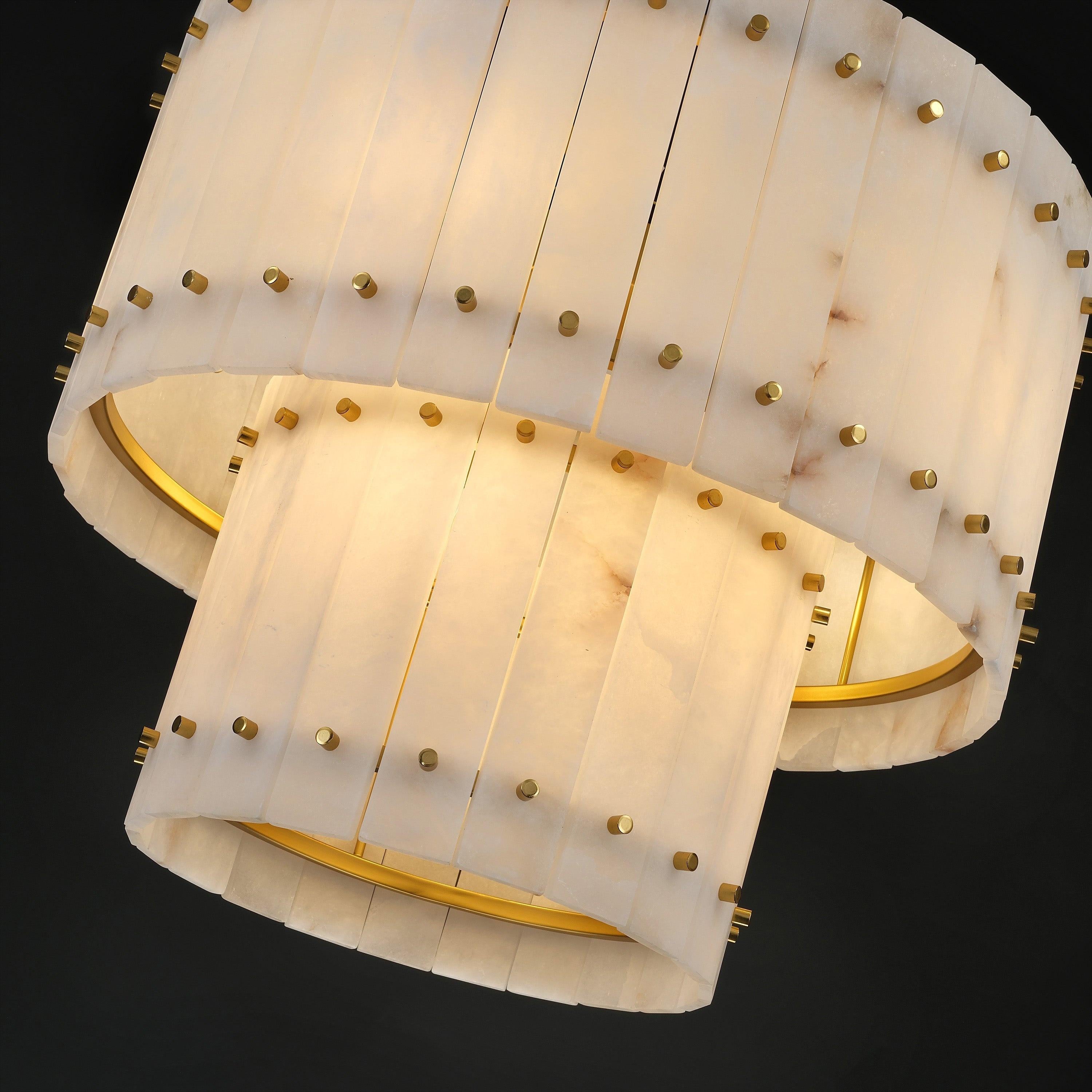 22 Inch Alabaster Two-Tier Chandelier - San Marco