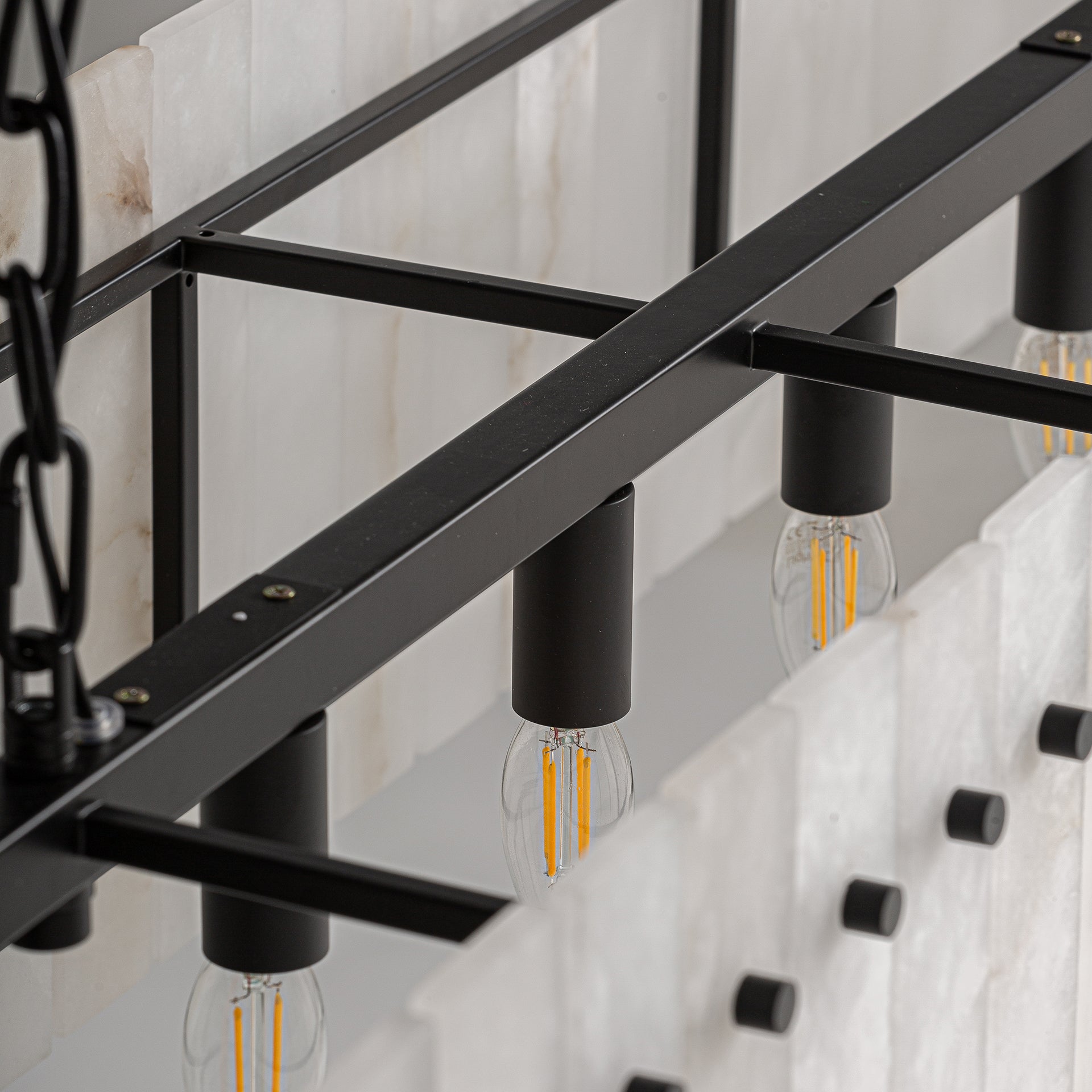 54 Inch Alabaster Rectangular Chandelier - San Marco