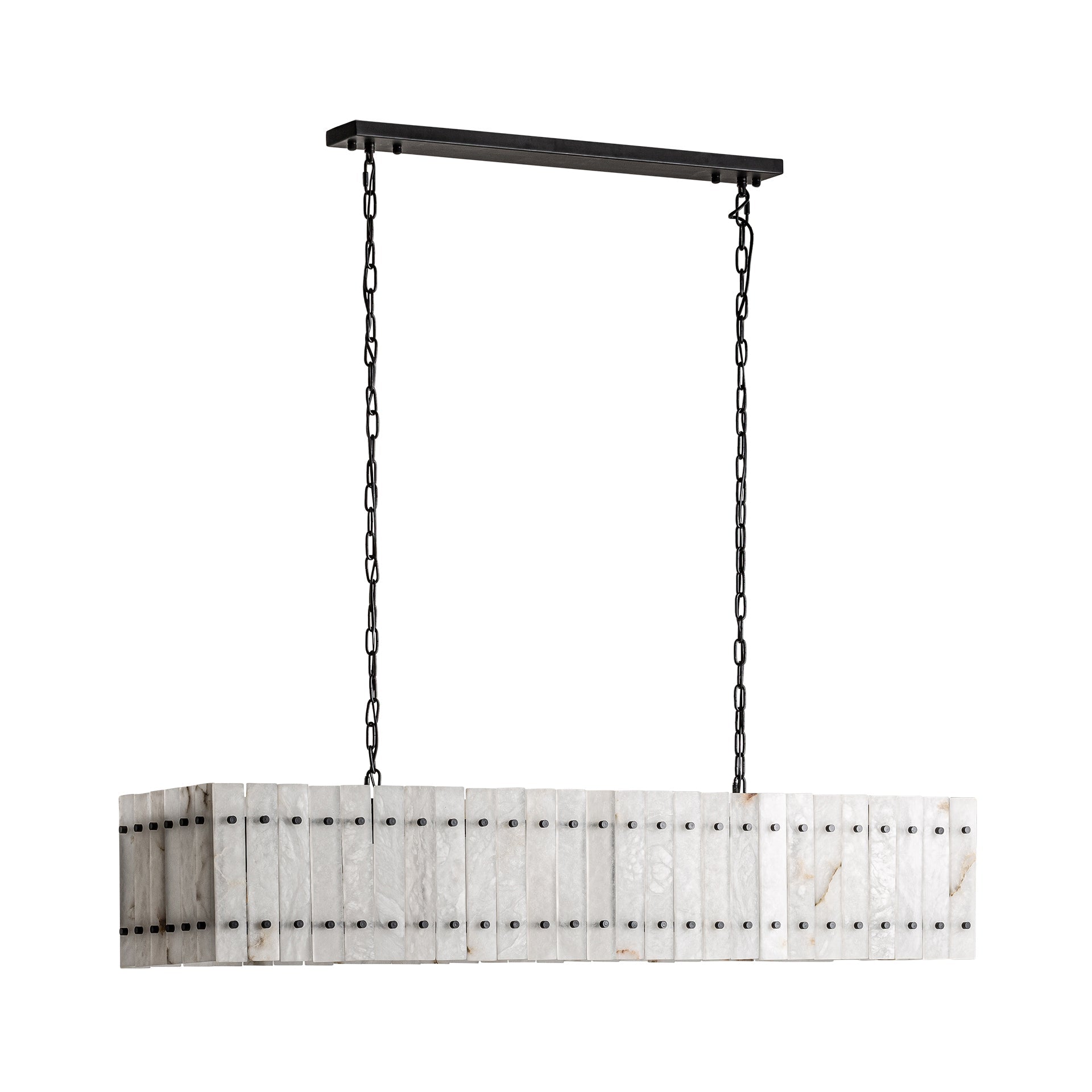 54 Inch Alabaster Rectangular Chandelier - San Marco