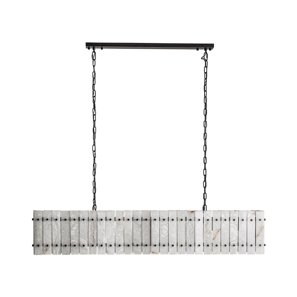 54 Inch Alabaster Rectangular Chandelier - San Marco