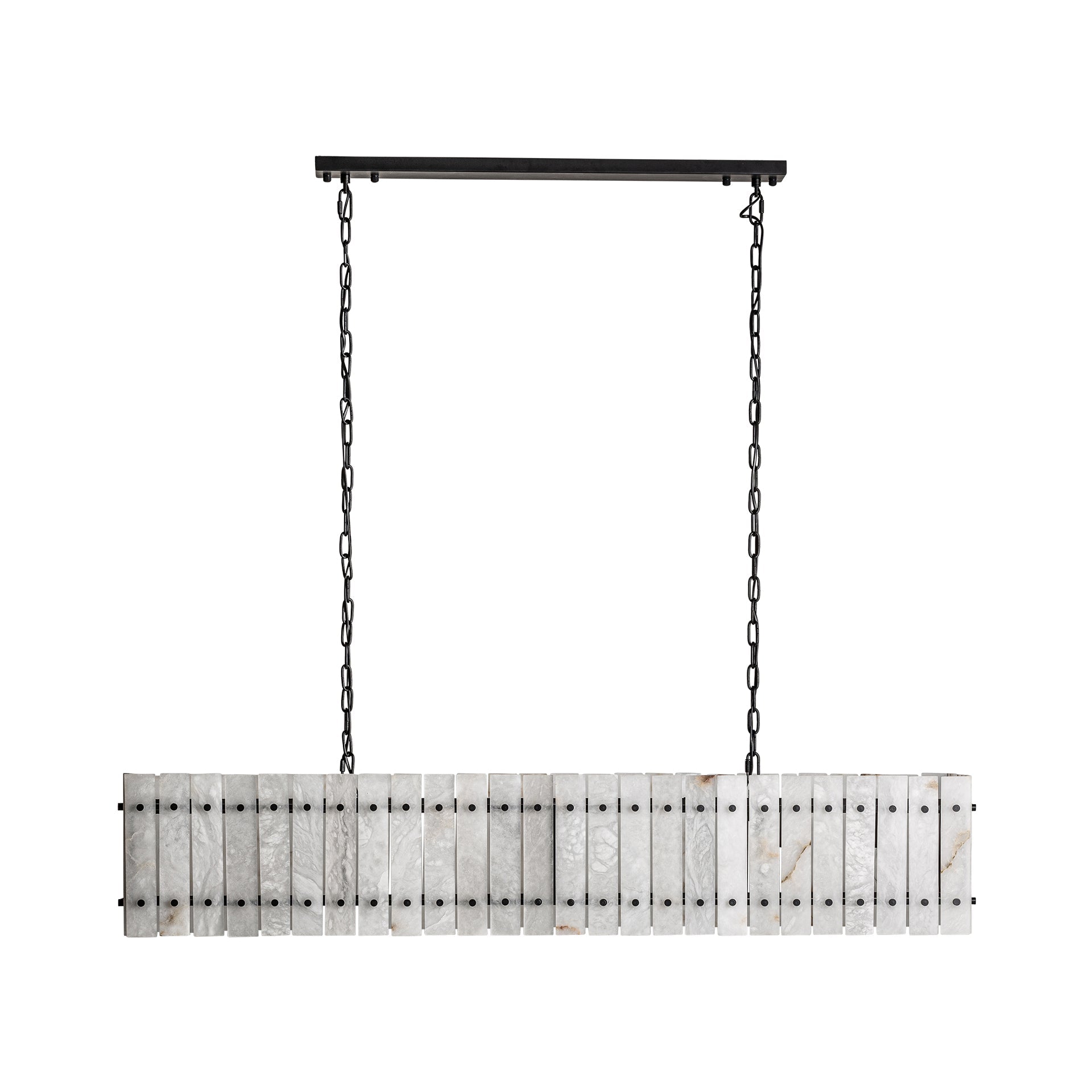 54 Inch Alabaster Rectangular Chandelier - San Marco