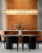 72 Inch Alabaster Rectangular Chandelier - San Marco