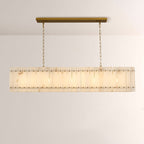 54 Inch Alabaster Rectangular Chandelier - San Marco