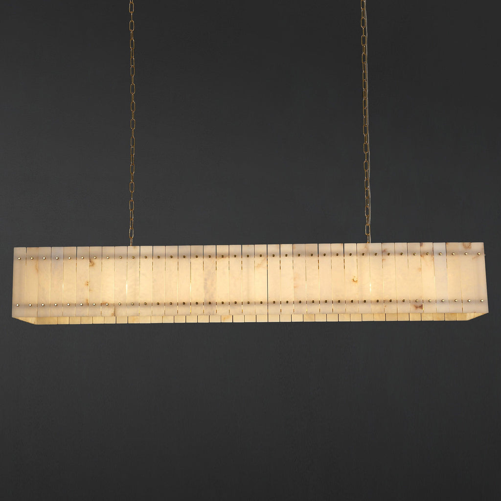 72 Inch Alabaster Rectangular Chandelier - San Marco