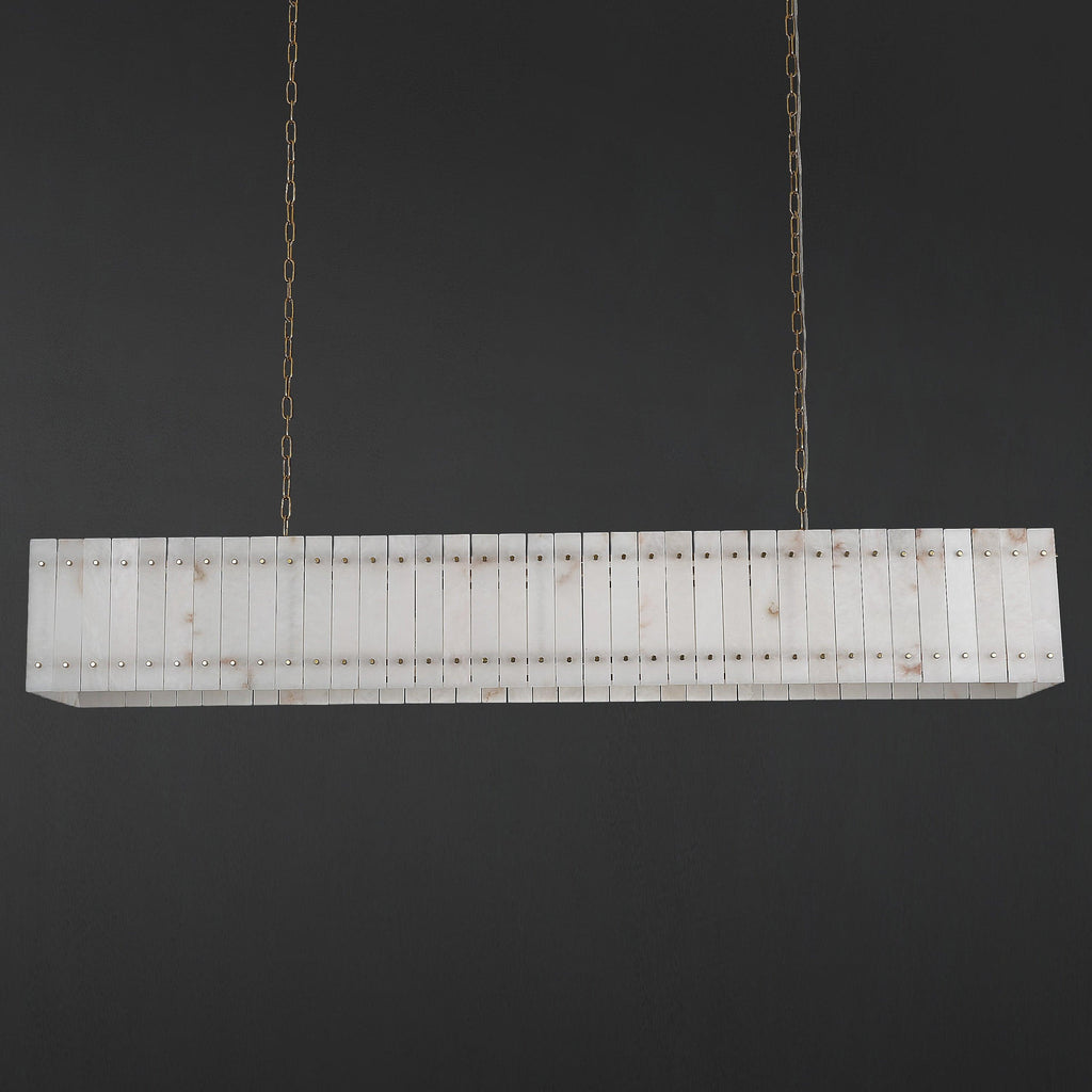72 Inch Alabaster Rectangular Chandelier - San Marco