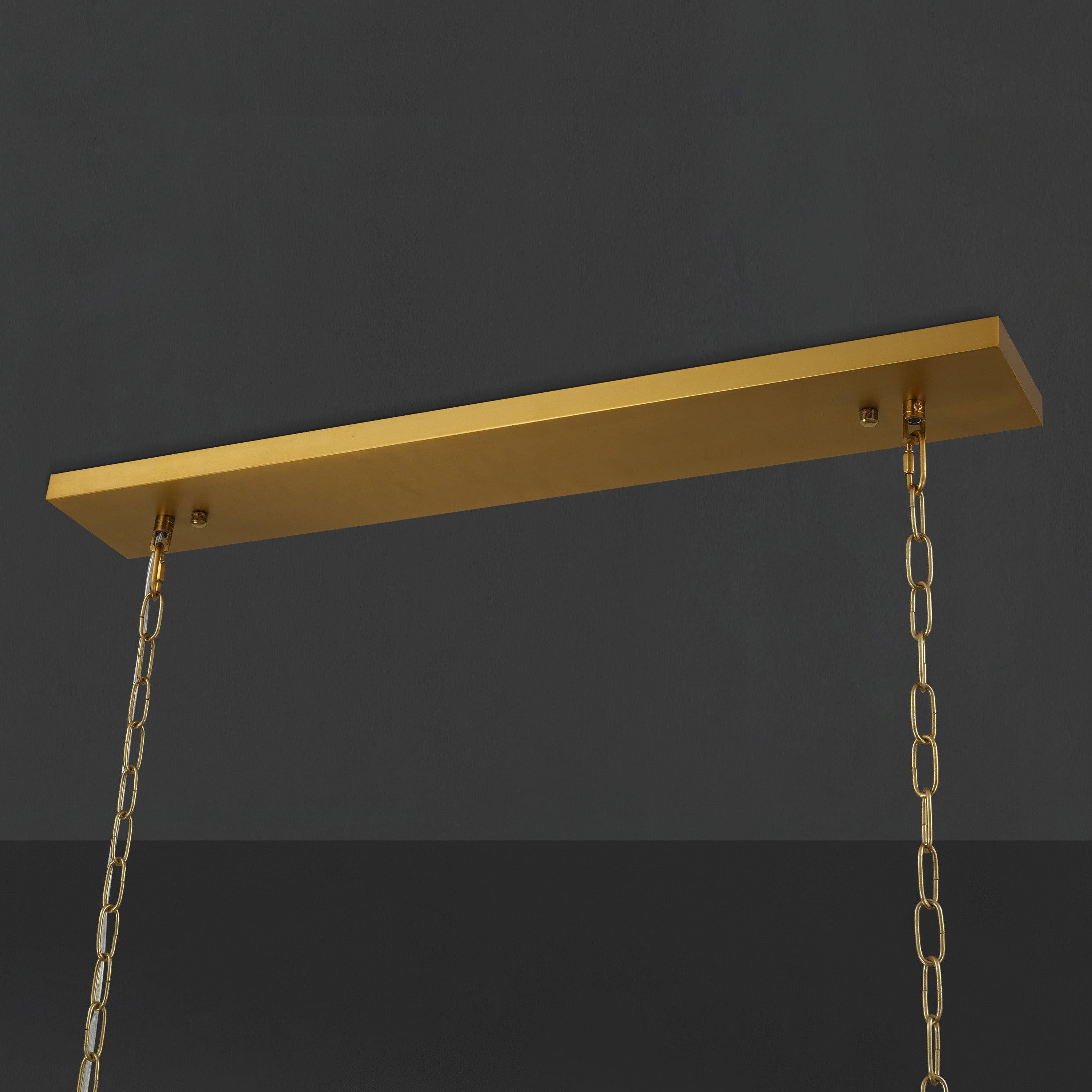 72 Inch Alabaster Rectangular Chandelier - San Marco