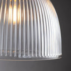 10 Inch Ribbed Glass Dome Pendant Light - Machinist