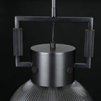 10 Inch Ribbed Glass Dome Pendant Light - Machinist