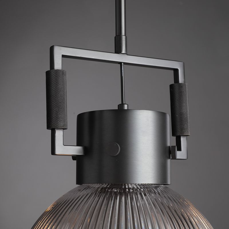 10 Inch Ribbed Glass Dome Pendant Light - Machinist