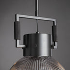 10 Inch Ribbed Glass Dome Pendant Light - Machinist