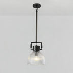 10 Inch Ribbed Glass Dome Pendant Light - Machinist