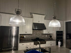 14 Inch Ribbed Glass Bell Pendant Light - Machinist