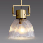 10 Inch Ribbed Glass Dome Pendant Light - Machinist