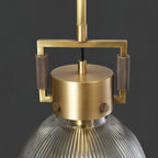 10 Inch Ribbed Glass Dome Pendant Light - Machinist
