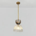 10 Inch Ribbed Glass Dome Pendant Light - Machinist