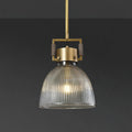 10 Inch Ribbed Glass Bell Pendant Light - Machinist