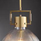 10 Inch Ribbed Glass Dome Pendant Light - Machinist