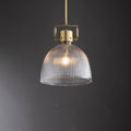14 Inch Ribbed Glass Bell Pendant Light - Machinist