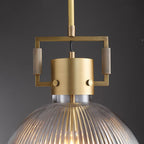 14 Inch Ribbed Glass Dome Pendant Light - Machinist