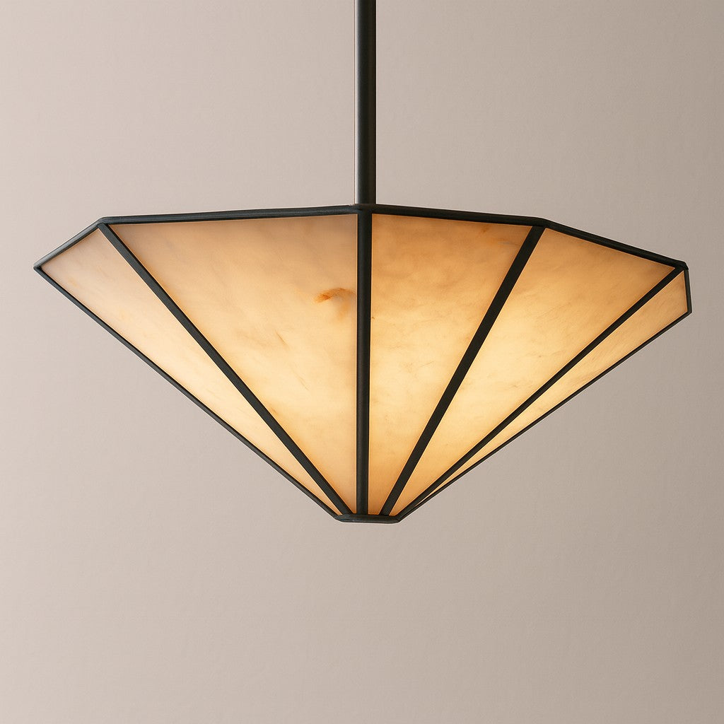36 Inch Alabaster Umbrella Chandelier - Lucette