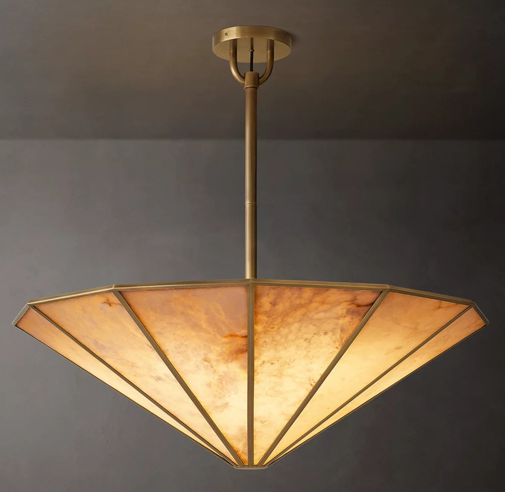 48 Inch Alabaster Umbrella Chandelier - Lucette