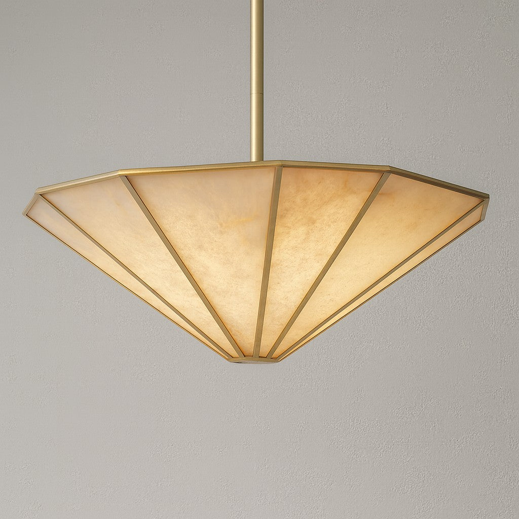 48 Inch Alabaster Umbrella Chandelier - Lucette