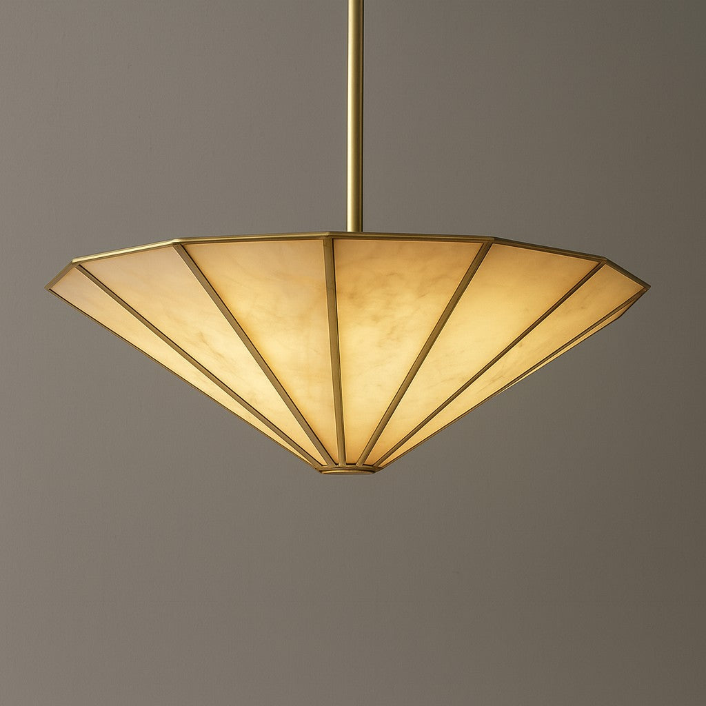 36 Inch Alabaster Umbrella Chandelier - Lucette