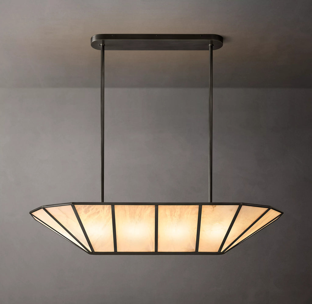 52 Inch Umbrella Linear Alabaster Chandelier - Lucette