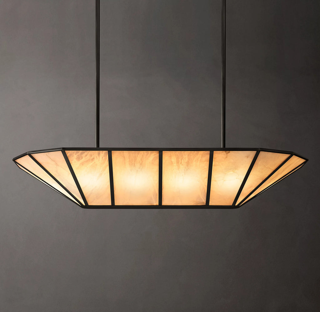 52 Inch Umbrella Linear Alabaster Chandelier - Lucette