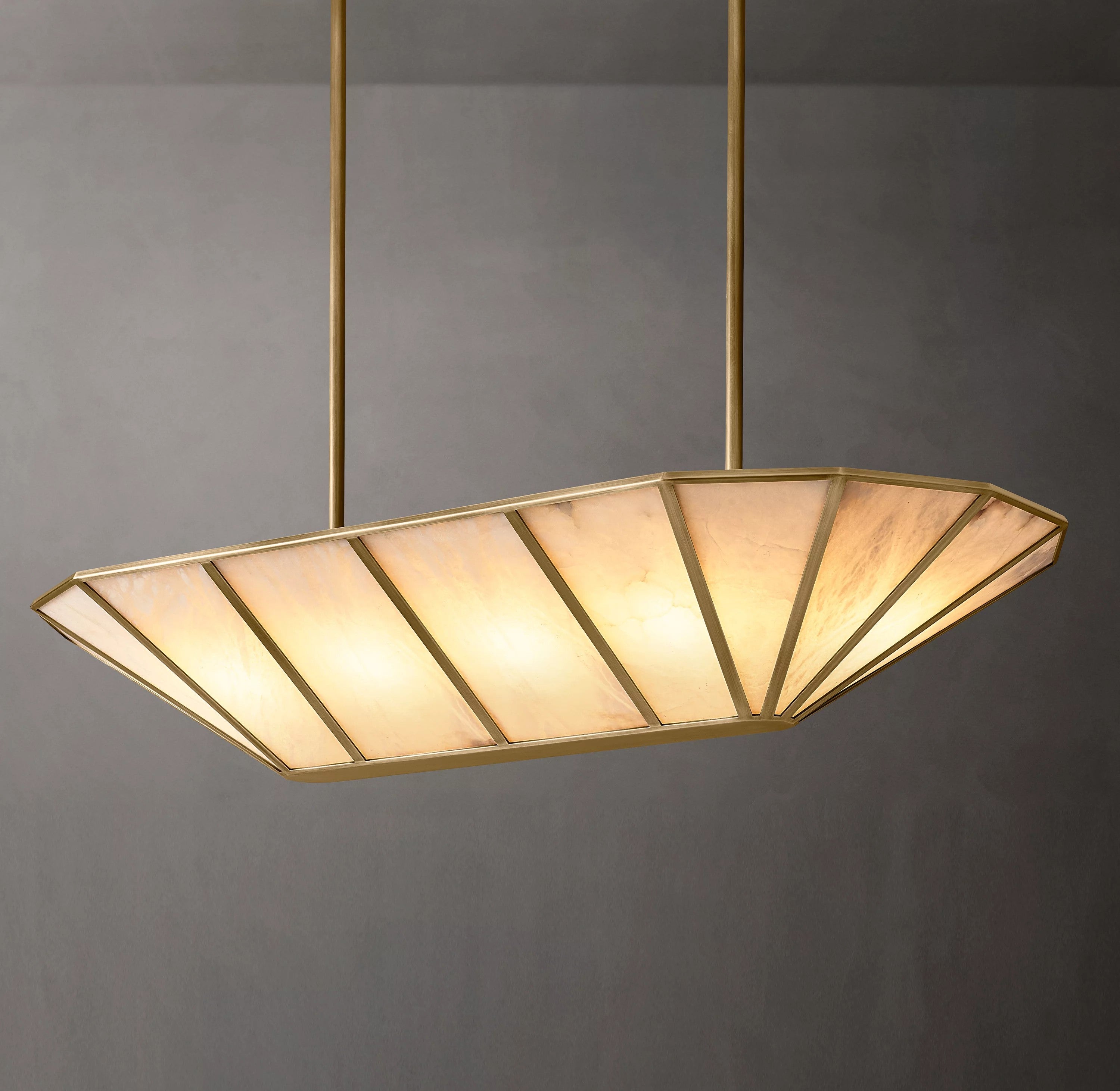 52 Inch Umbrella Linear Alabaster Chandelier - Lucette