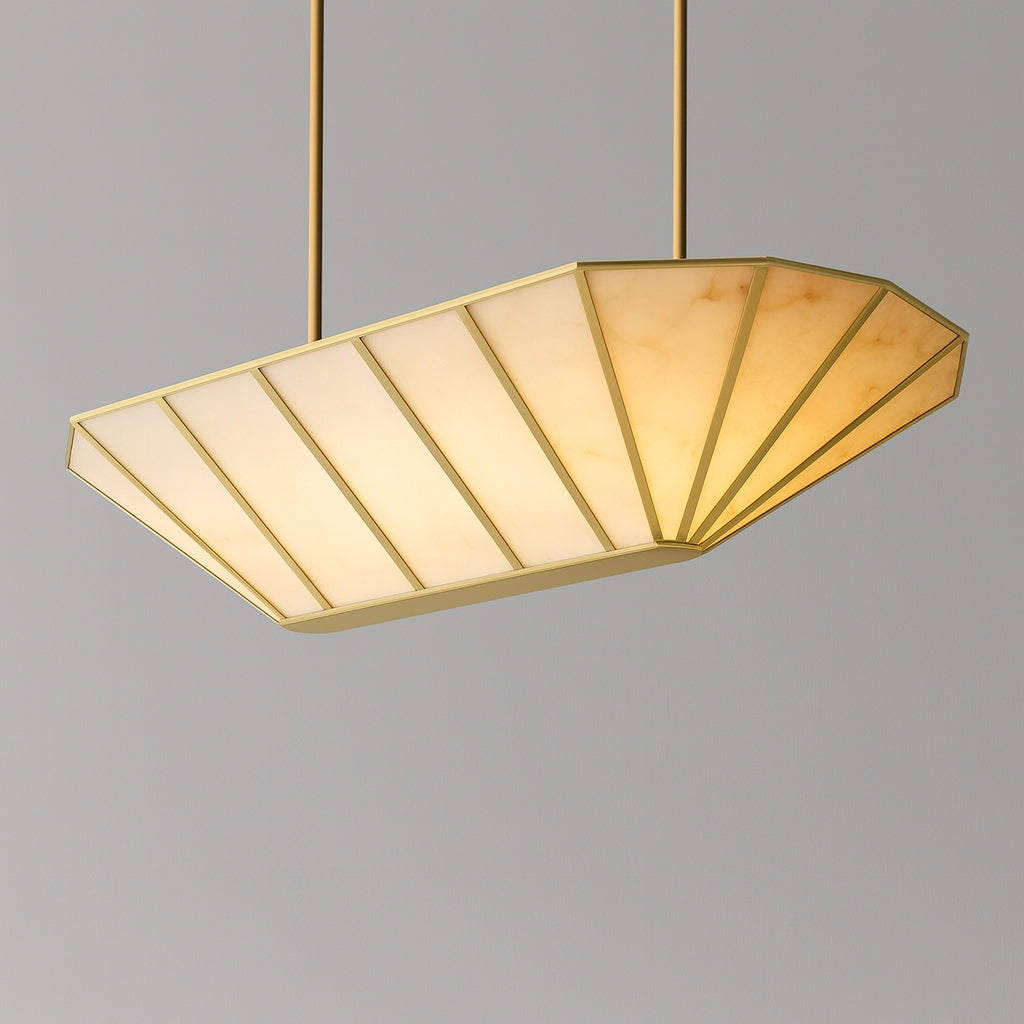 74 Inch Alabaster Umbrella Linear Chandelier - Lucette