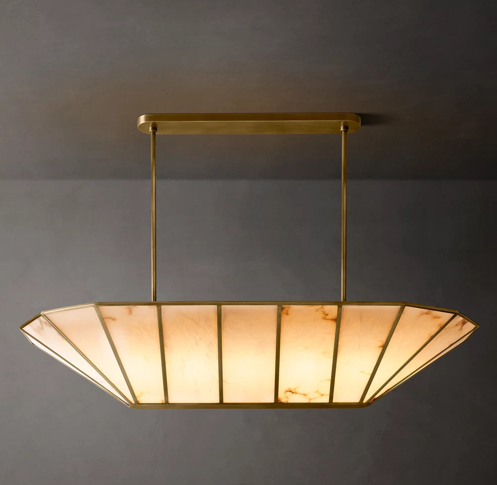 74 Inch Alabaster Umbrella Linear Chandelier - Lucette