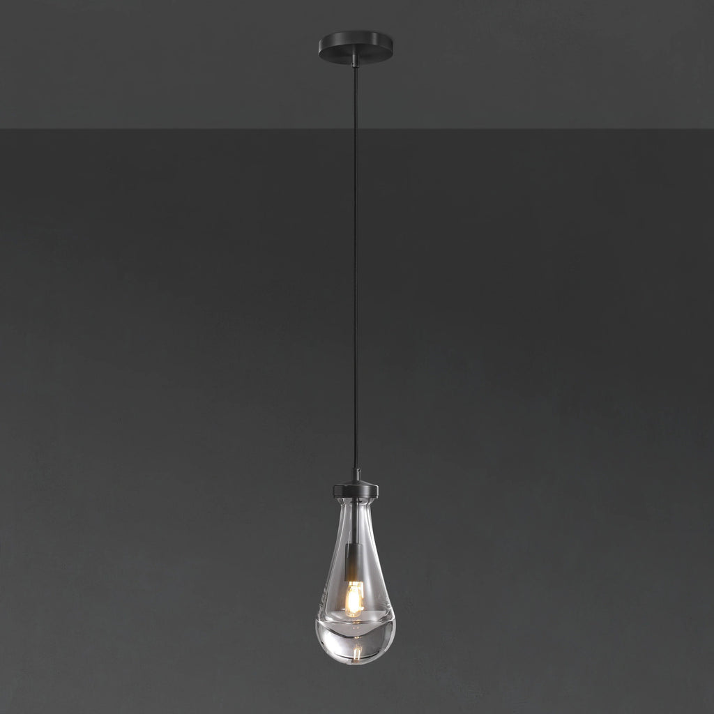 5 Inch Raindrop Glass Cord Pendant Light – Lachryma