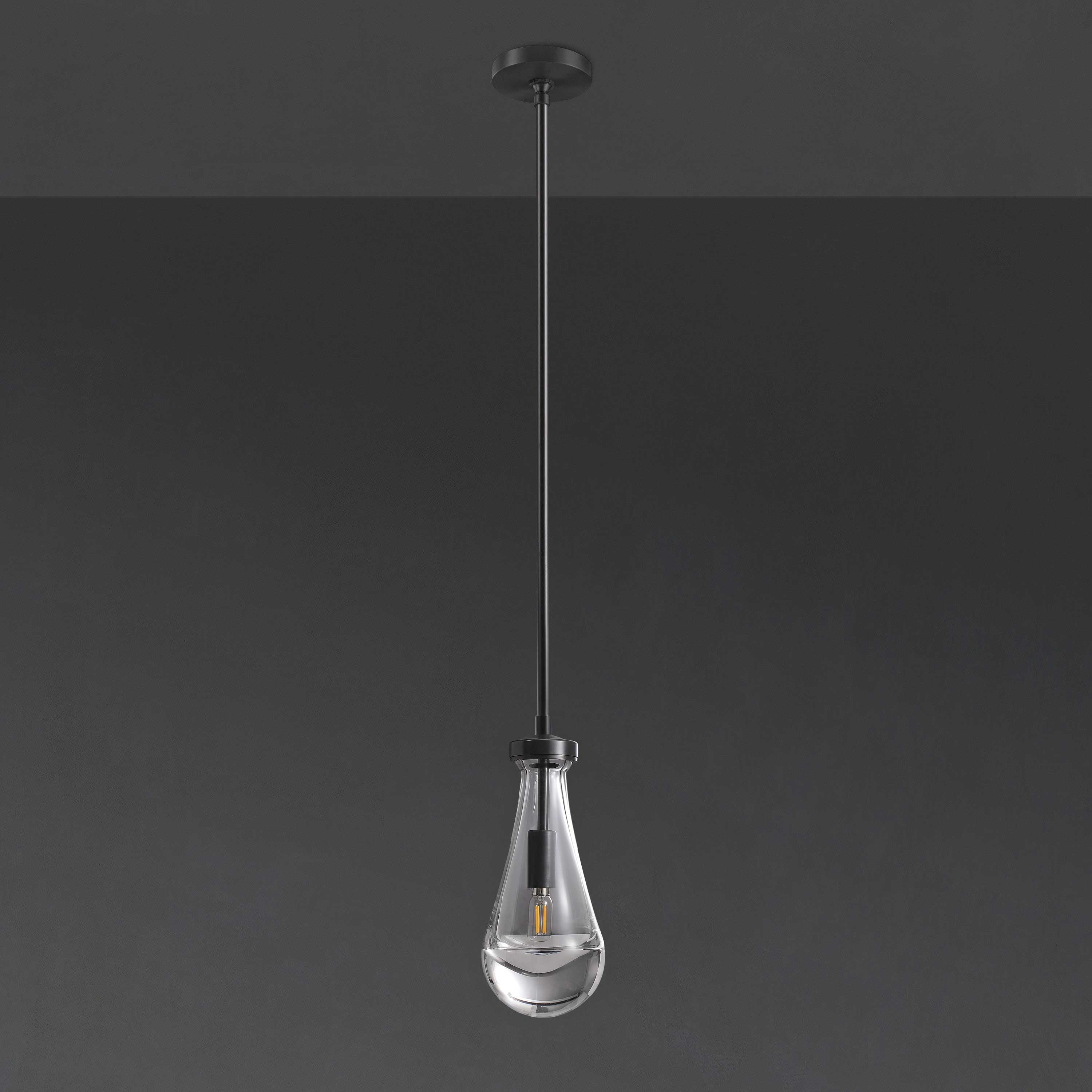 5 Inch Raindrop Glass Rod Pendant Light – Lachryma
