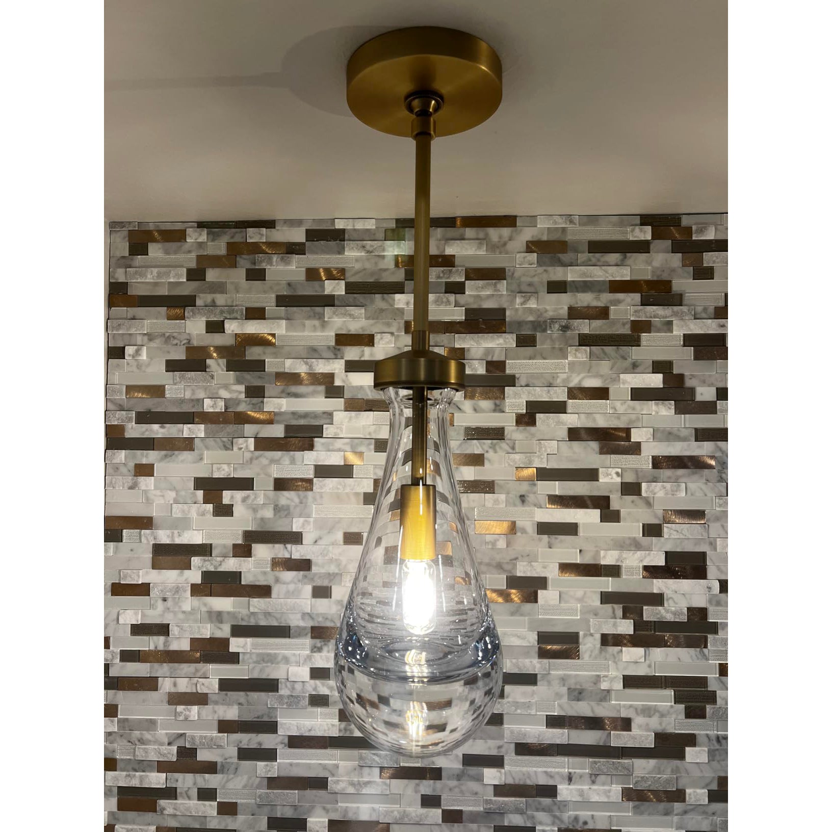 5 Inch Raindrop Glass Rod Pendant Light – Lachryma