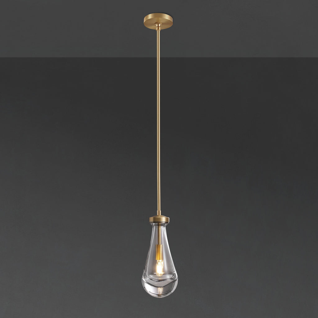 5 Inch Raindrop Glass Rod Pendant Light – Lachryma
