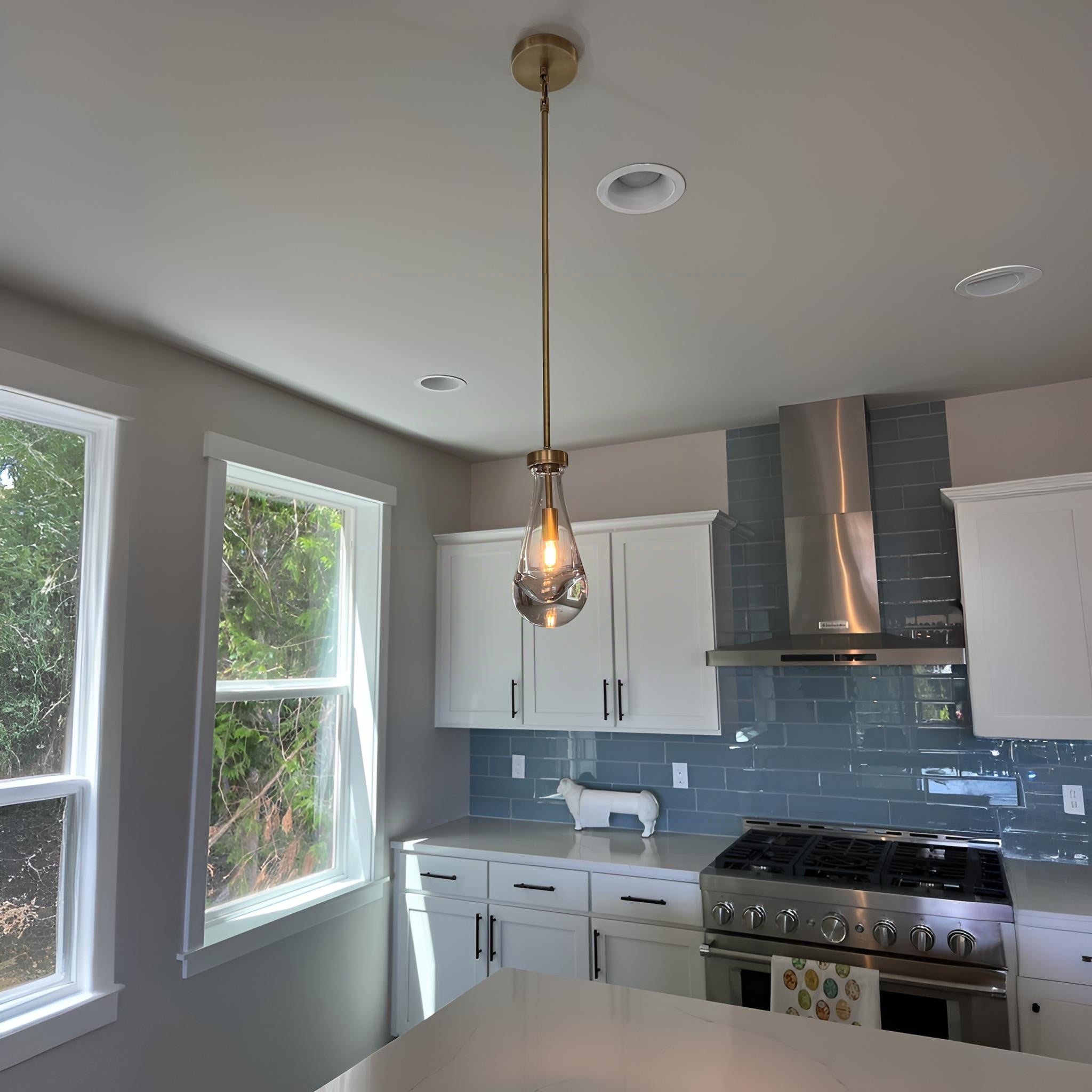 5 Inch Raindrop Glass Rod Pendant Light – Lachryma