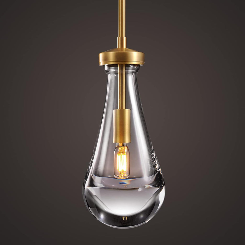 5 Inch Raindrop Glass Rod Pendant Light – Lachryma
