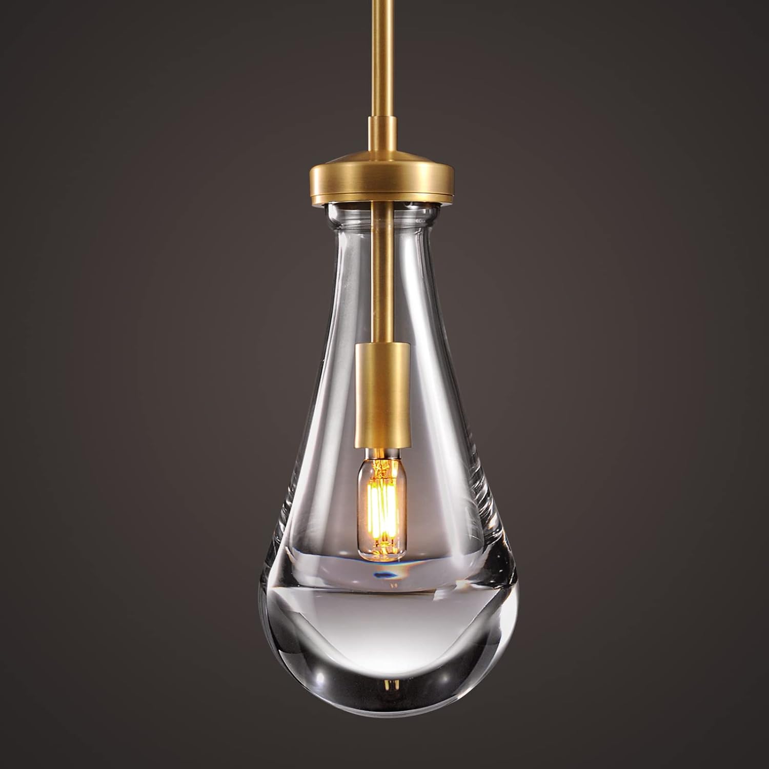 5 Inch Raindrop Glass Rod Pendant Light – Lachryma