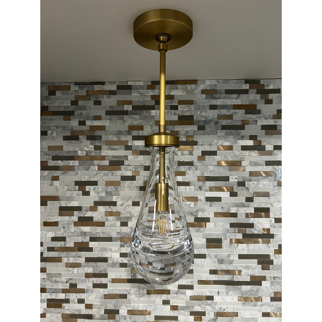 5 Inch Raindrop Glass Rod Pendant Light – Lachryma