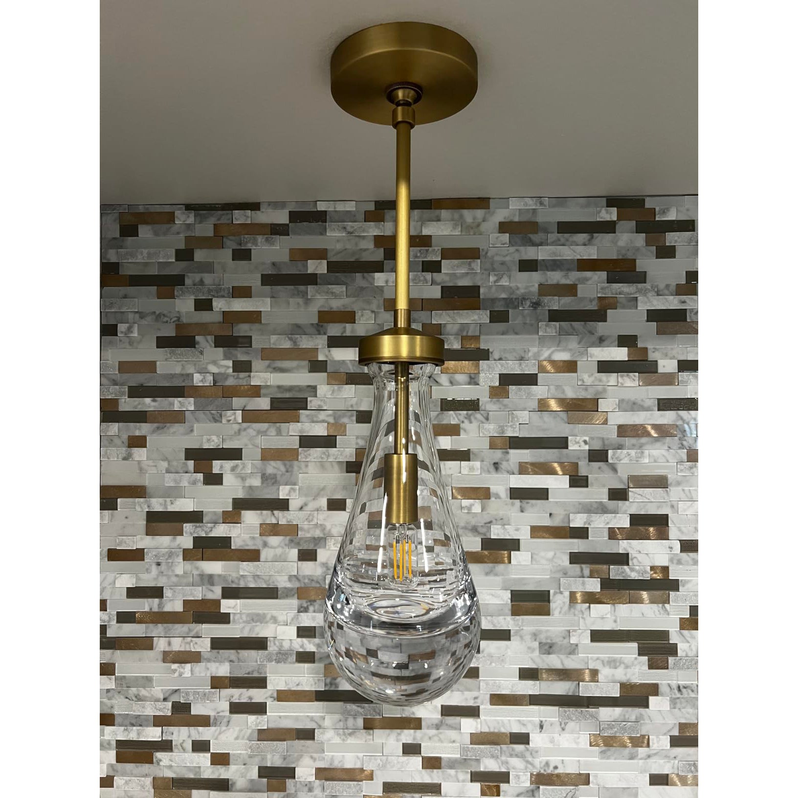 5 Inch Raindrop Glass Rod Pendant Light – Lachryma
