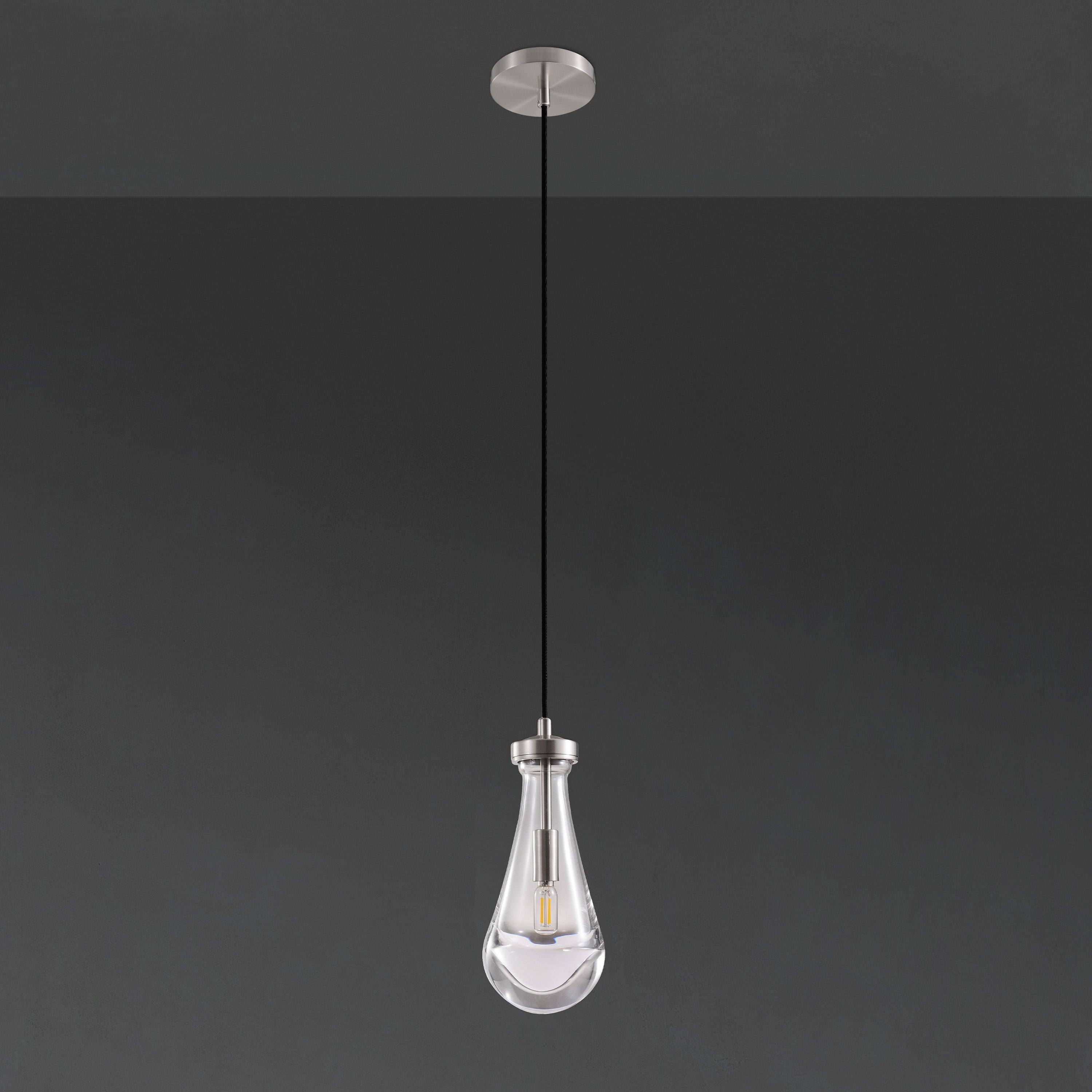 5 Inch Raindrop Glass Cord Pendant Light – Lachryma