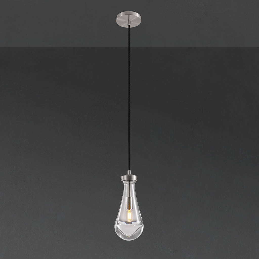 5 Inch Raindrop Glass Cord Pendant Light – Lachryma
