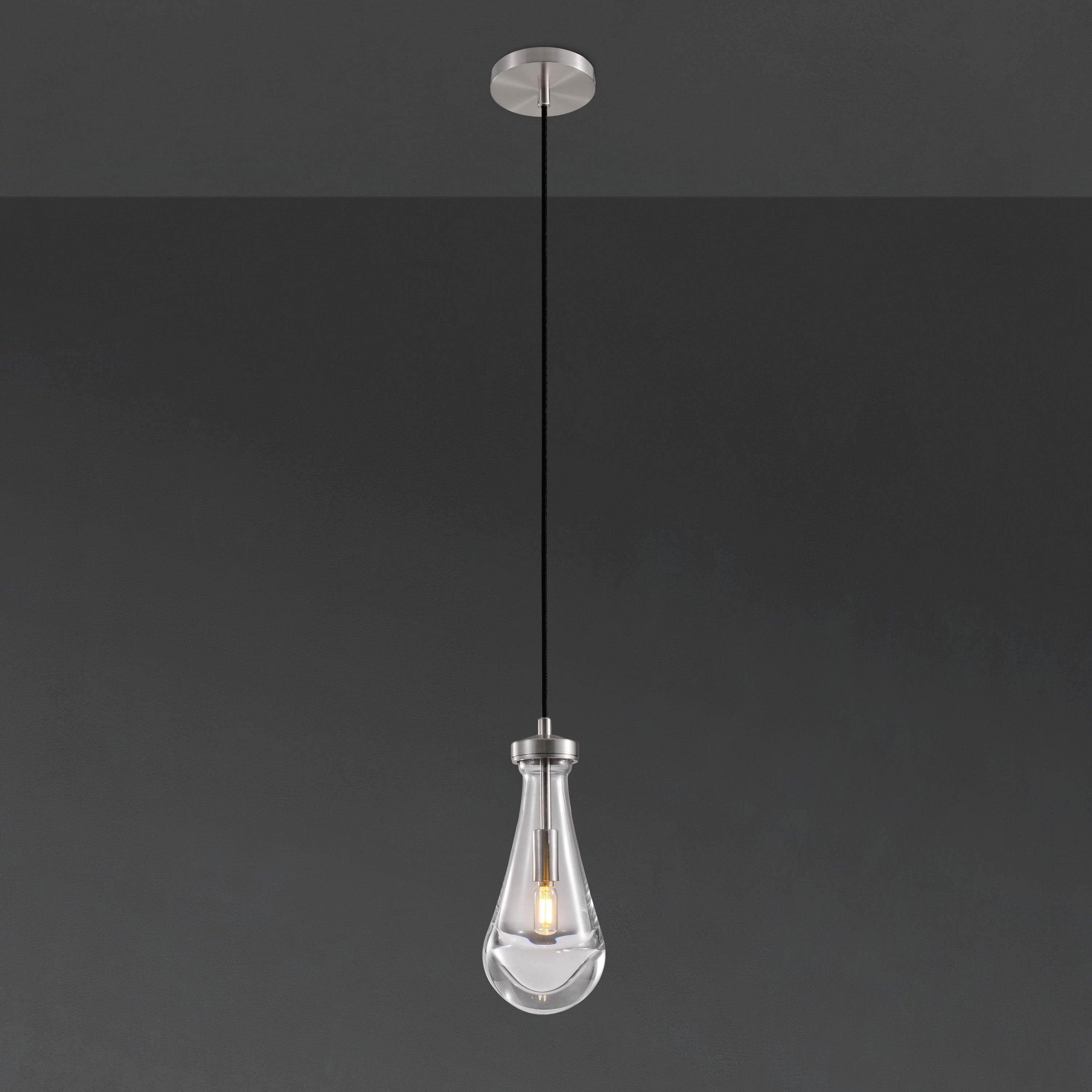 5 Inch Raindrop Glass Cord Pendant Light – Lachryma