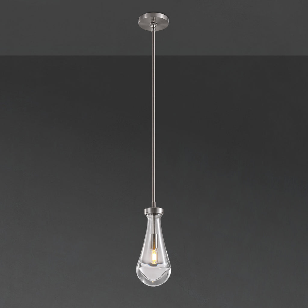 5 Inch Raindrop Glass Rod Pendant Light – Lachryma
