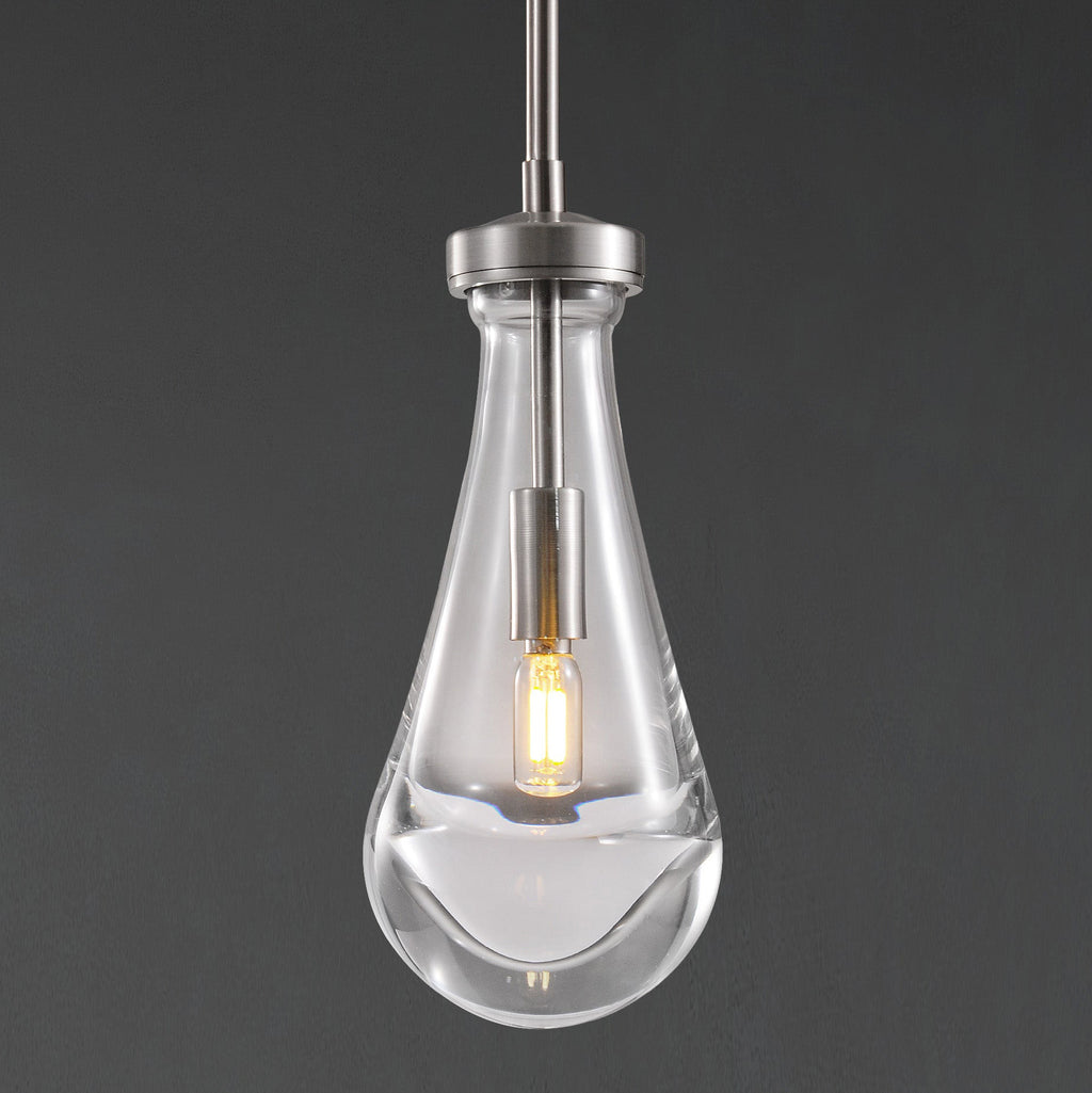 5 Inch Raindrop Glass Rod Pendant Light – Lachryma